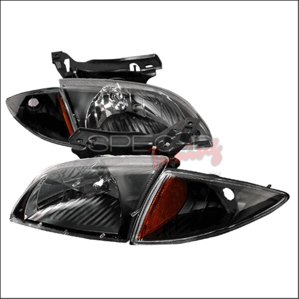 Overtime Crystal Housing Headlights for 00 to 02 Chevrolet Cavalier, Black - 27 x 19 x 11 in. OV516186 - main